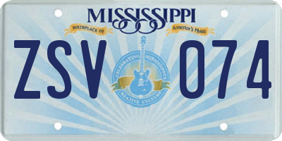 MS license plate ZSV074
