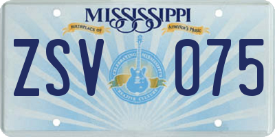 MS license plate ZSV075
