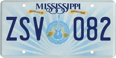 MS license plate ZSV082