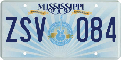 MS license plate ZSV084