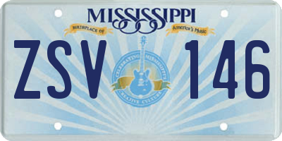 MS license plate ZSV146