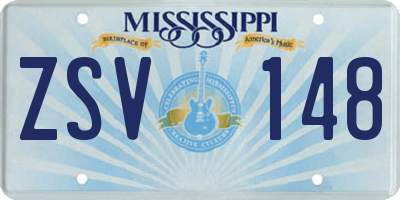 MS license plate ZSV148