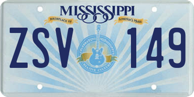 MS license plate ZSV149