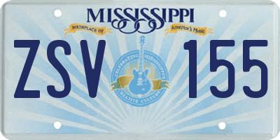 MS license plate ZSV155