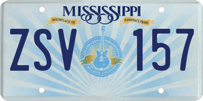 MS license plate ZSV157