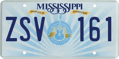 MS license plate ZSV161