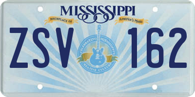 MS license plate ZSV162