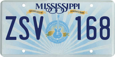 MS license plate ZSV168
