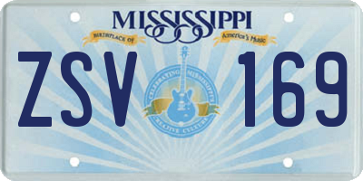 MS license plate ZSV169
