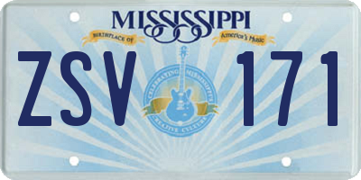 MS license plate ZSV171