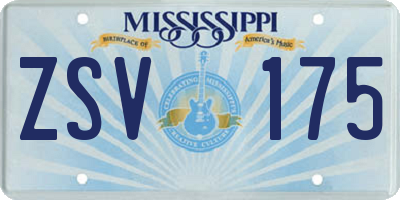 MS license plate ZSV175