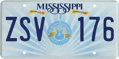 MS license plate ZSV176