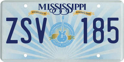 MS license plate ZSV185