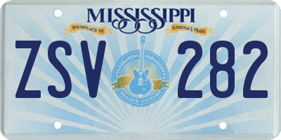 MS license plate ZSV282