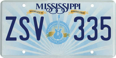 MS license plate ZSV335
