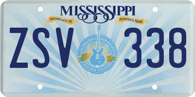 MS license plate ZSV338