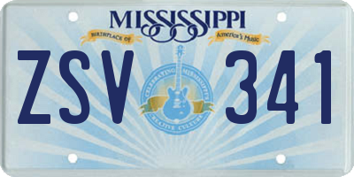 MS license plate ZSV341