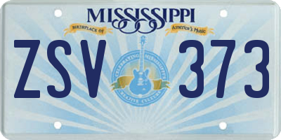 MS license plate ZSV373