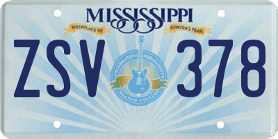 MS license plate ZSV378