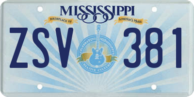MS license plate ZSV381