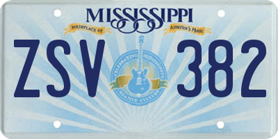 MS license plate ZSV382