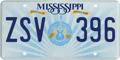 MS license plate ZSV396