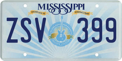 MS license plate ZSV399