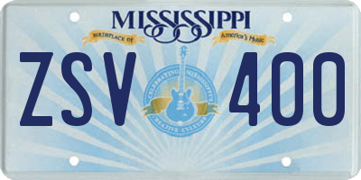 MS license plate ZSV400
