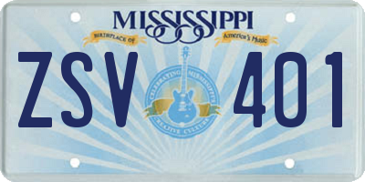 MS license plate ZSV401
