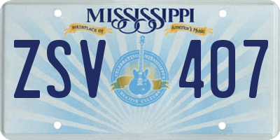 MS license plate ZSV407