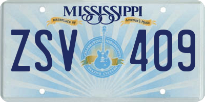 MS license plate ZSV409