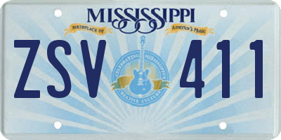 MS license plate ZSV411