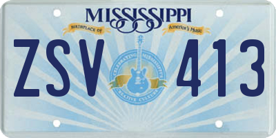 MS license plate ZSV413
