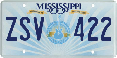MS license plate ZSV422
