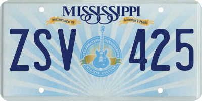 MS license plate ZSV425
