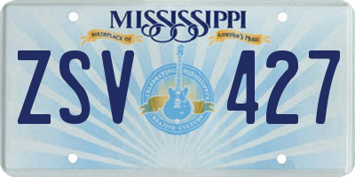 MS license plate ZSV427