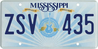 MS license plate ZSV435