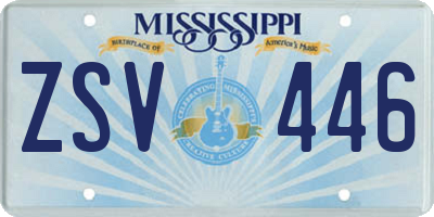 MS license plate ZSV446