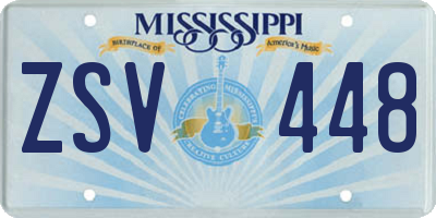 MS license plate ZSV448