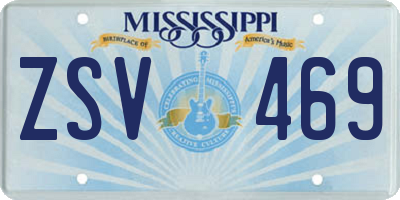 MS license plate ZSV469