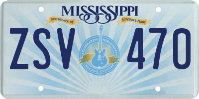 MS license plate ZSV470