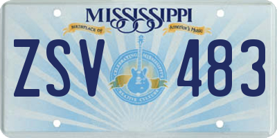 MS license plate ZSV483