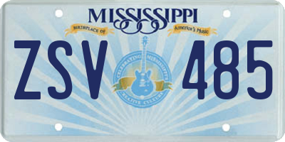 MS license plate ZSV485