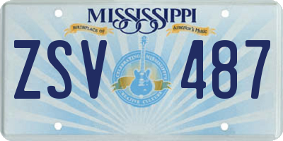 MS license plate ZSV487