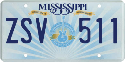 MS license plate ZSV511