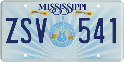MS license plate ZSV541