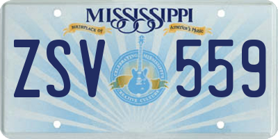 MS license plate ZSV559