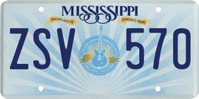 MS license plate ZSV570