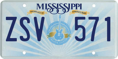 MS license plate ZSV571