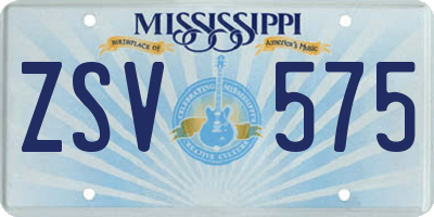 MS license plate ZSV575